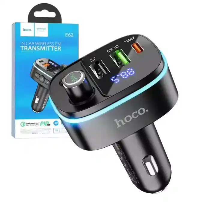 Hoco E62 Fast PD20W+QC3.0 Car Charger with BT FM Transmitter